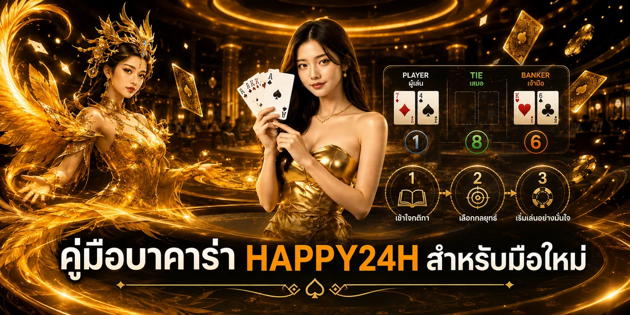 HAPPY24H บาคาร่าออนไลน์ คู่มือมือใหม่ เข้าใจในหน้าเดียว