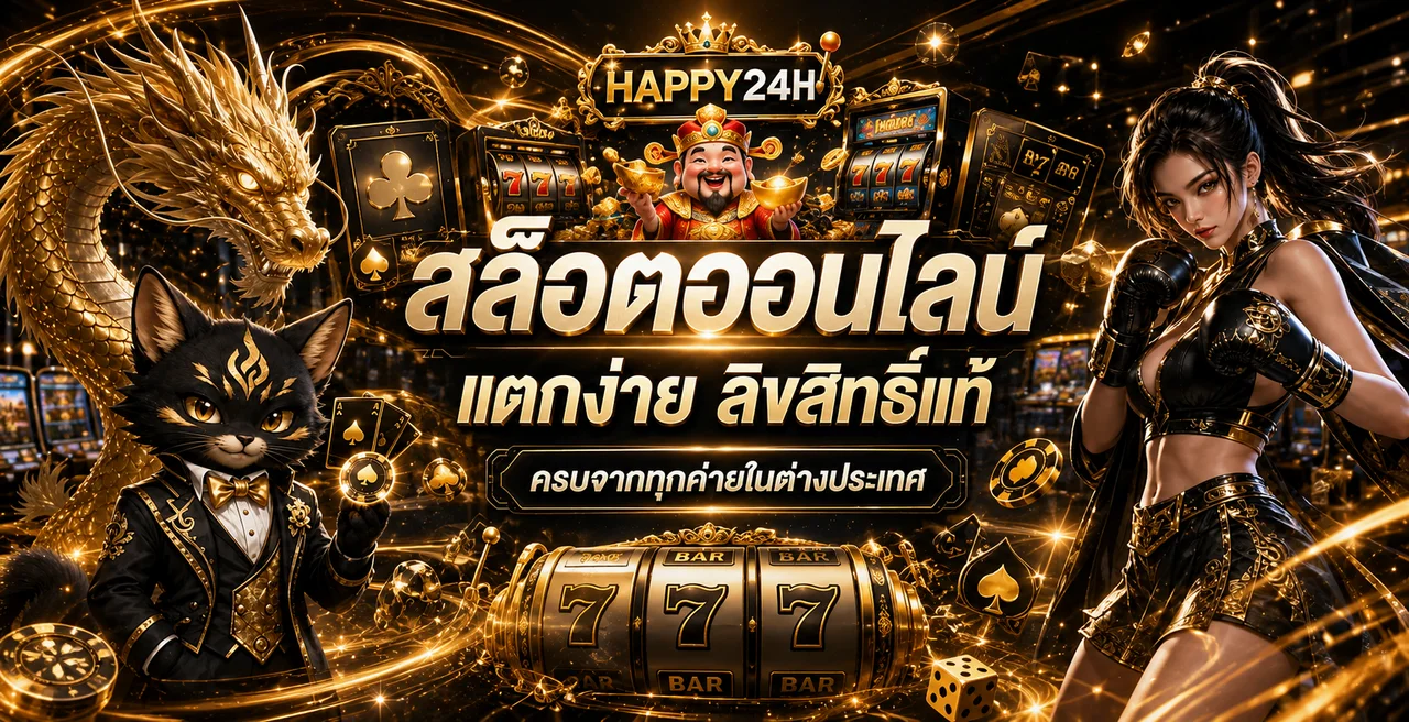 สล็อตออนไลน์ HAPPY24H พร้อมตัวละครและวงล้อ